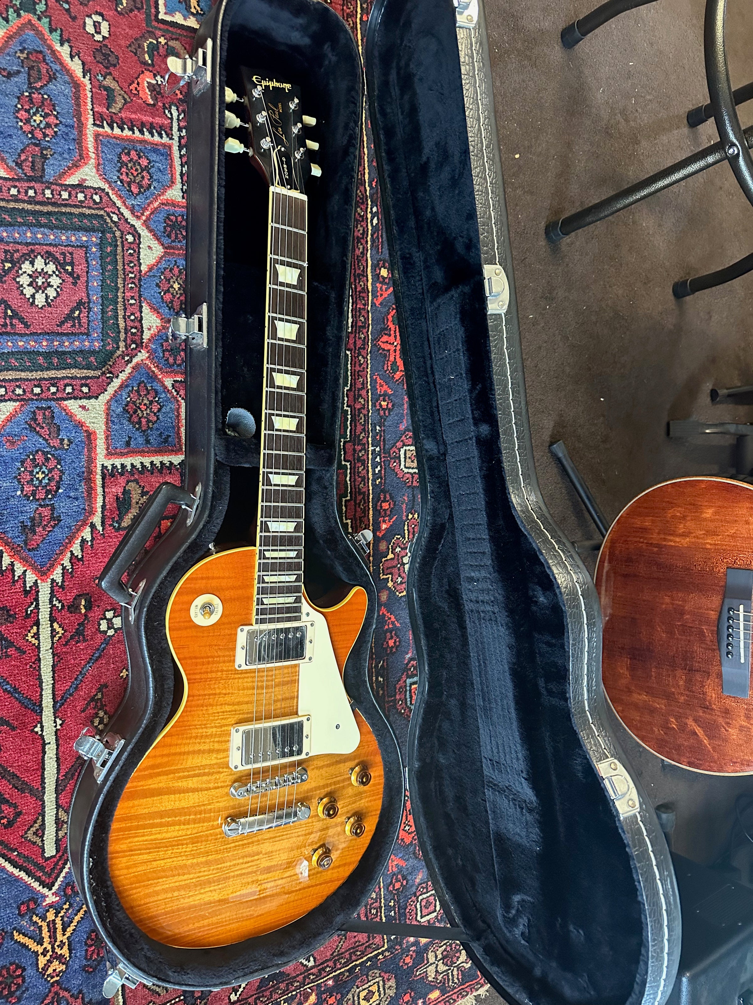 ギター Ephiphone Japan Les Paul Standard Epiphone Japan Les Paul Standard Blue Sparkle – Chicago