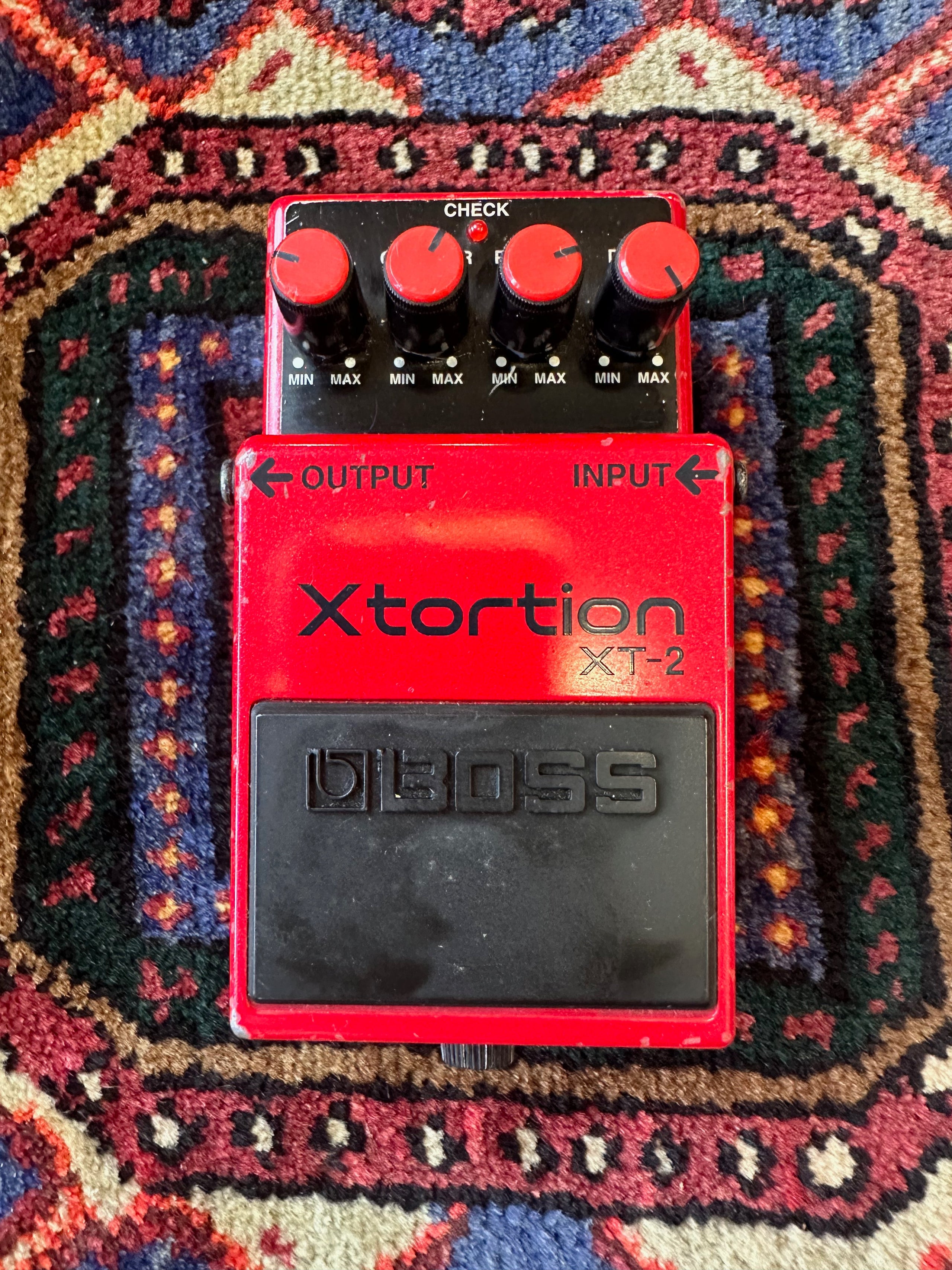 Boss xt 2 xtortion distortion silver label made in taiwan 1996